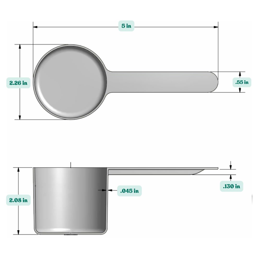 Supplement and Supply 1/2 Cup (4 Oz. | 118.4 mL) Long Handle Plastic Measuring Scoop for Coffee, Protein Powder, Pet Food, Spices, Grains, Dry Goods – Food-Grade BPA-Free (Pack of 10)