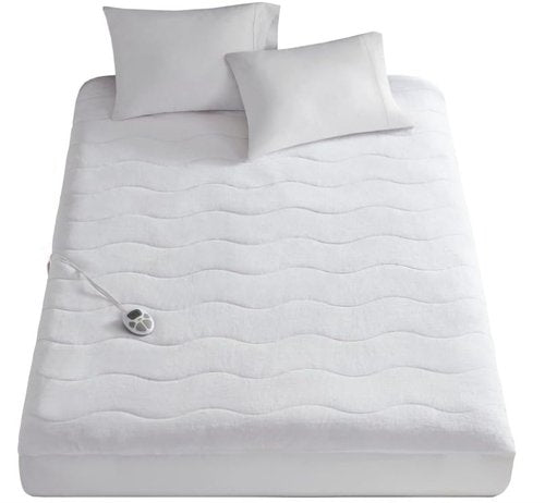 Serta Plush Heated Mattress Pad - Electric Bed Warmer with 10 Heat Settings Controller, Auto Shut Off Timer, Deep All Around Elastic Pocket, ETL Certified, Machine Washable, Full, White