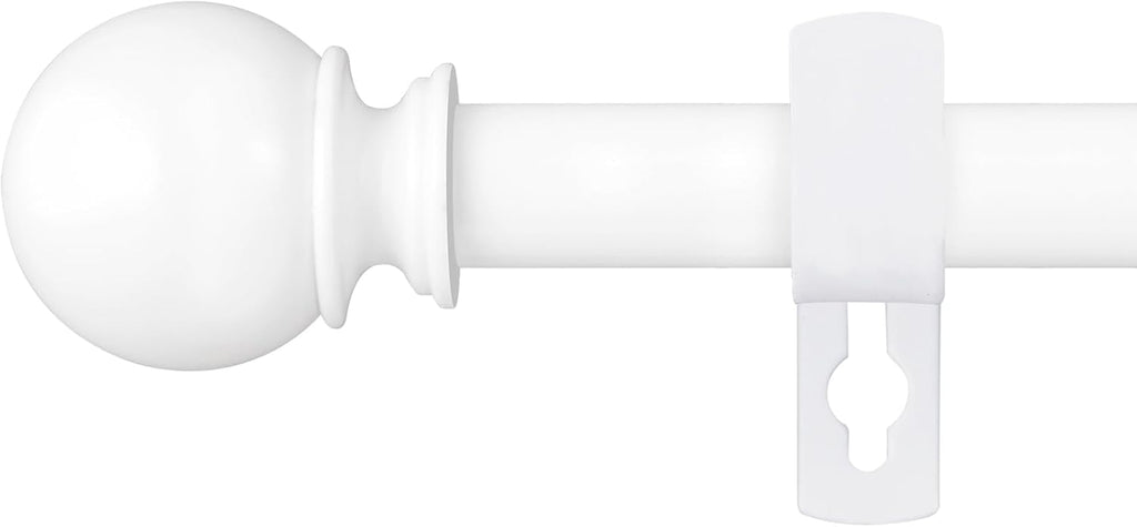 Skiennix Heavy Duty Metal Curtain Rod - Adjustable 28 to 48 Inch, 5/8" Diameter, Includes Bracket