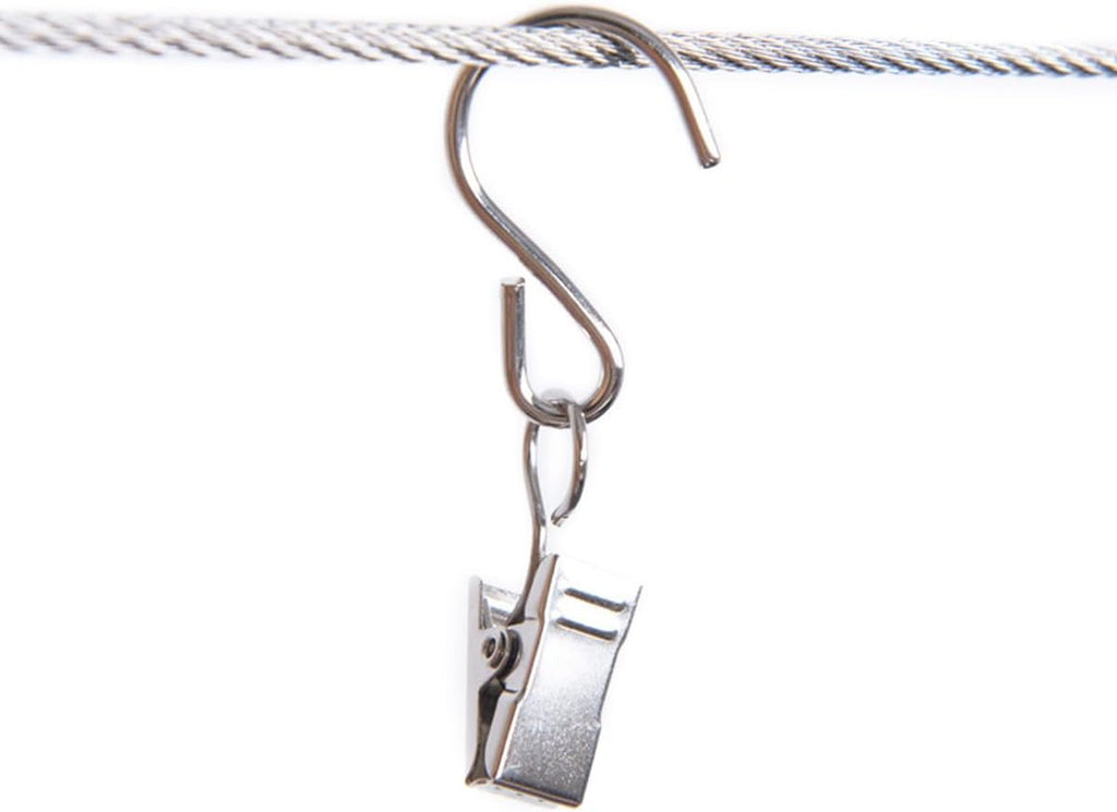 RONYOUNG Stainless Steel S Hooks - 50PCS Hanging Clips for Curtains, Lights, and Crafts | 2.4 Inch Long Silver