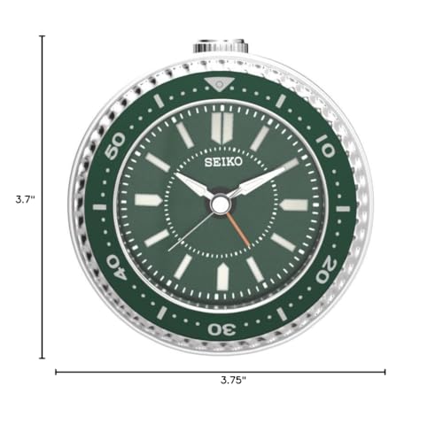 SEIKO Mai Bedroom Alarm Clock, Metallic Green