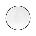 Vikko Glass Charger, 13 Inch Clear Glass Dinner Plate Charger with Black Rim, Set of 4 Elegant Place Setting Chargers
