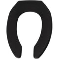 BEMIS 1955CT Commercial Open Front Plastic Toilet Seat, Heavy Duty Industrial Seat without Lid, Secure Installation for Long Lasting Use, Made in USA, Elongated, Black