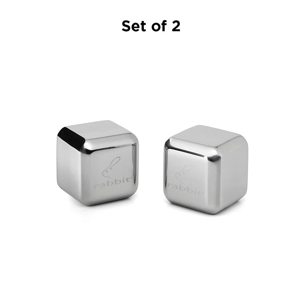 Rabbit Jumbo Chilling Stones - Premium Stainless Steel Whiskey Rocks for Chilling Fine Spirits and Beverages, Reusable Drink Cooling Stones with Storage Case