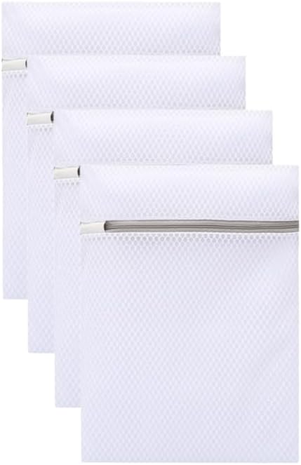 Skiennix Durable Honeycomb Mesh Laundry Bags - 4 Pcs for Delicates, 12 x 16 Inches, 2 Thick & 2 Fine Net