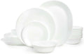 Corelle Vitrelle 38-Piece Dinnerware Set | Lightweight, Chip-Resistant Plates & Bowls in Winter Frost White