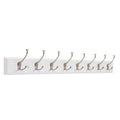 Franklin Brass Tri-Hook (1-Pack) 45" Coat Rack Wall Mount Pure White Hat Rack with 8 Hooks Hanging Hook Rail for Clothes, Towels, Purses, Bags, Kitchen, Entry, Closet Organization R33646K-PMN-R