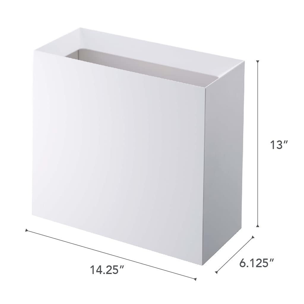 YAMAZAKI Home Tower Trash Can - Modern Garbage Waste Basket with Handle for Kitchen Bedroom Bathroom Office - Abs Plastic - 4 Gallons, 15 Liters