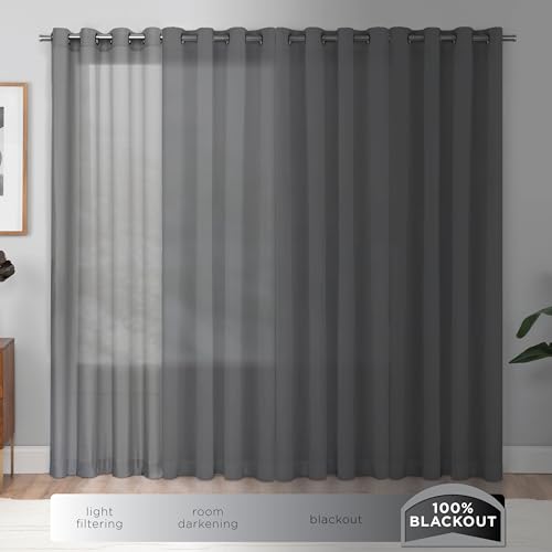 Eclipse Blackout Curtain, Tiered Ruffle Kids Curtain, 84 in x 40 in, Thermaback 100% Blackout Curtain with Rod Pocket Header, Curtain for Kids Room or Playroom, 1 Window Curtain, White