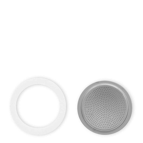 1 Silicon Gasket + 1 Filter 6 Cup (or Brikka 4 Cup)