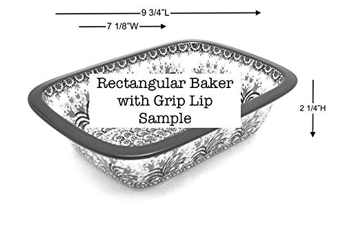 Polish Pottery Baker - Rectangular with Grip Lip - Sunburst