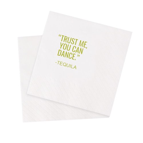 VOWFOO Funny Cocktail Napkins 100Pcs Trust Me You Can Dance Tequila Paper Disposable Party Napkins For Bachelorette Bridal Shower Birthday New Year's Eve Girls' Night Party 5 x 5 2-ply (Tequila)