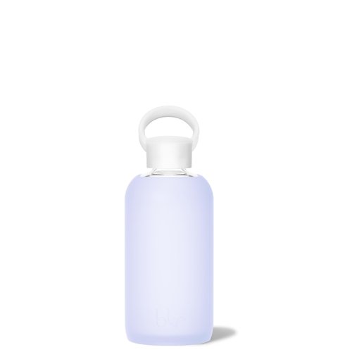 bkr - Little Smooth - Reusable Glass Water Bottle - 16oz - Fits in Cup Holder - Leakproof, Travel Friendly - BPA Free, Dishwasher Safe - Removable Silicone Sleeve & Carrying Loop - Dream