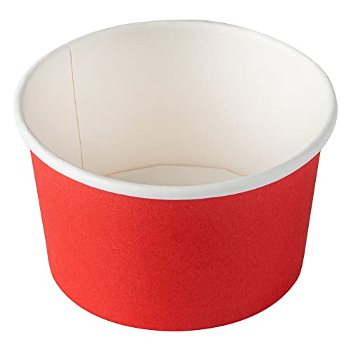 Coppetta 5-Ounce Dessert Cups, 200 Disposable Ice Cream Cups - Lids Sold Separately, Sturdy, Red Paper Frozen Yogurt Bowls, For Hot And Cold Foods, Perfect For Gelato Or Mousse - Restaurantware
