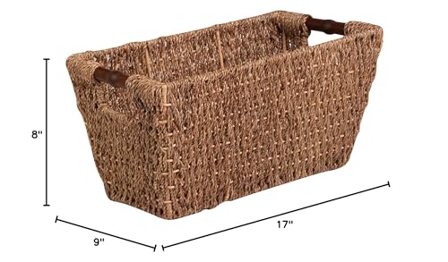 Honey-Can-Do Seagrass Basket w/Handles - Med STO-02965 Natural