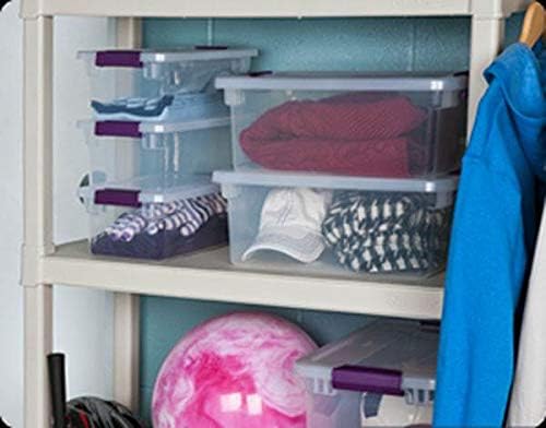 Sterilite 6 Qt ClearView Latch Storage Box - Stackable Plastic Organizer for Shoes | 12-Pack, Clear