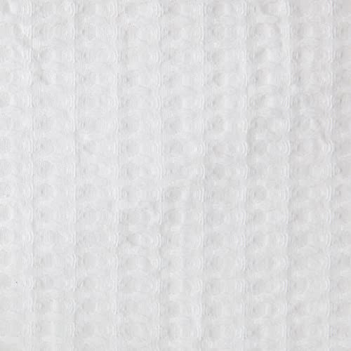 Madison Park Finley 100% Cotton Shower Curtain, Waffle Weave Texutre Minimalistic Design, Modern Bathroom Decor, Machine Washable, Fabric Privacy Screen 72x72", White