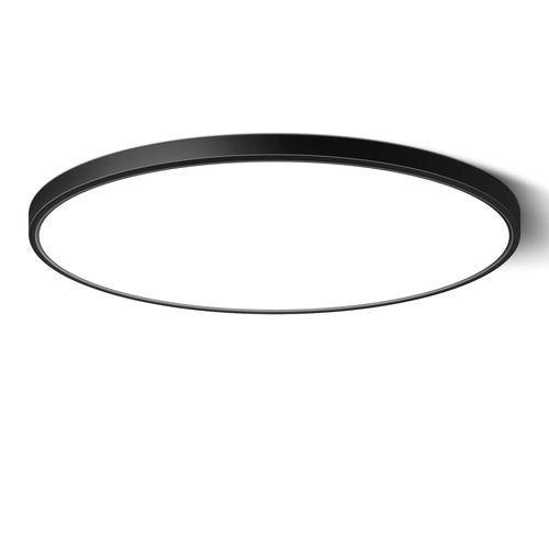 LEDLightsWorld 15.7inch 32W LED Flush Mount Ceiling Light, 5000K Daylight White LED Ceiling Light, 3800LM Bright Round Flat Panel Light, Black Ceiling Light for Bedroom, Living Room, Dining Room