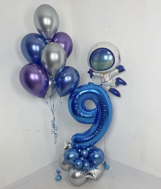 Number 9 Balloon by [Brand Name] - 40 Inch Navy Blue Giant Birthday Decoration for All Ages