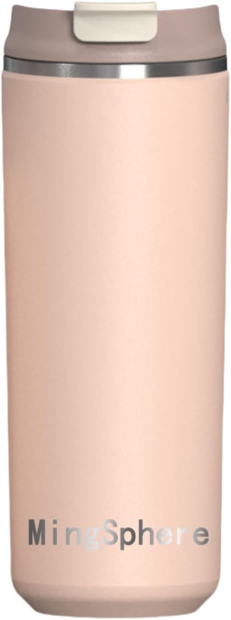 Skiennix Travel Coffee Mug - 16 oz Insulated Tumbler | Leak-Proof Stainless Steel Cup in Pink