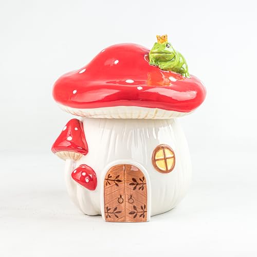 10 Strawerry Street Frog King Toadstool Cottage Ceramic Canister
