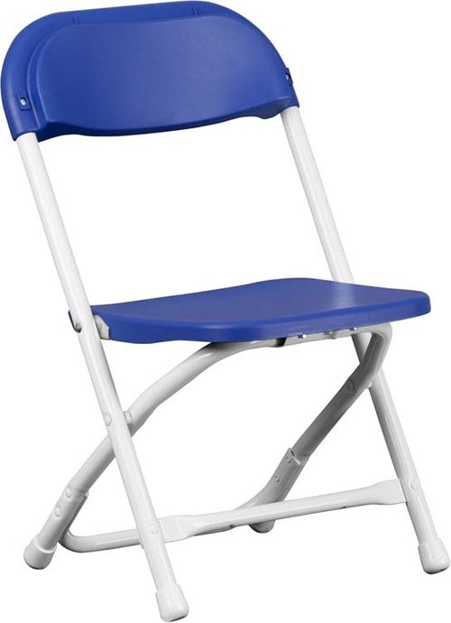 TentandTable Kids Folding Plastic Chair with Metal Frame, Lightweight Stackable Toddler Chairs for Classroom Table Desk Parties Events Weddings and Home Use, Blue Pack of 4 Chairs