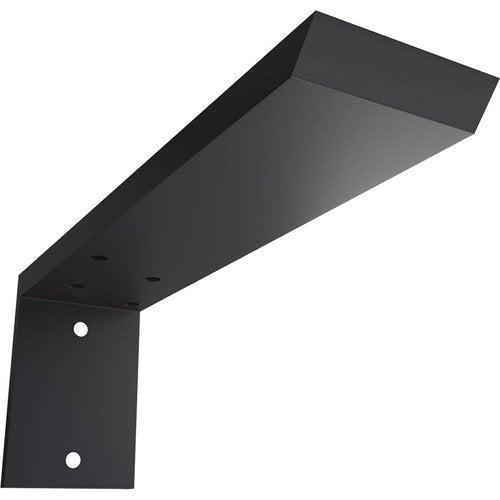 2 1/2"W x 10"D x 4"H Hidden Support Steel Heavy Duty Bracket w/Back Plate, Powder Coated Black