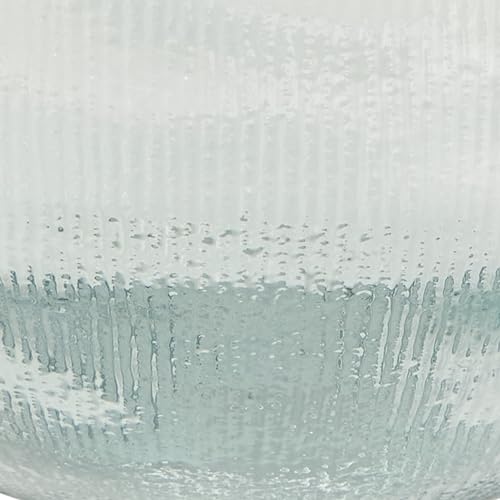 Deco 79 Recycled Glass Handmade Decorative Vase Ribbed Spanish Bottle Centerpiece Vase, Flower Vase for Home Decoration 13" x 13" x 17", Clear