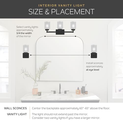 Kichler Winslow 30" Vanity Light in Brushed Nickel, 4-Light Transitional Bathroom Light with Clear Seeded Glass. (30" W x 9.25" H), 45887NI