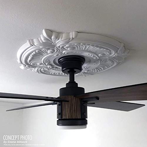 Ekena Millwork CMP13AT Attica Thermoformed PVC Ceiling Medallion (Fits Canopies up to 5"), 13"OD x 3 1/2"ID x 3/4"P
