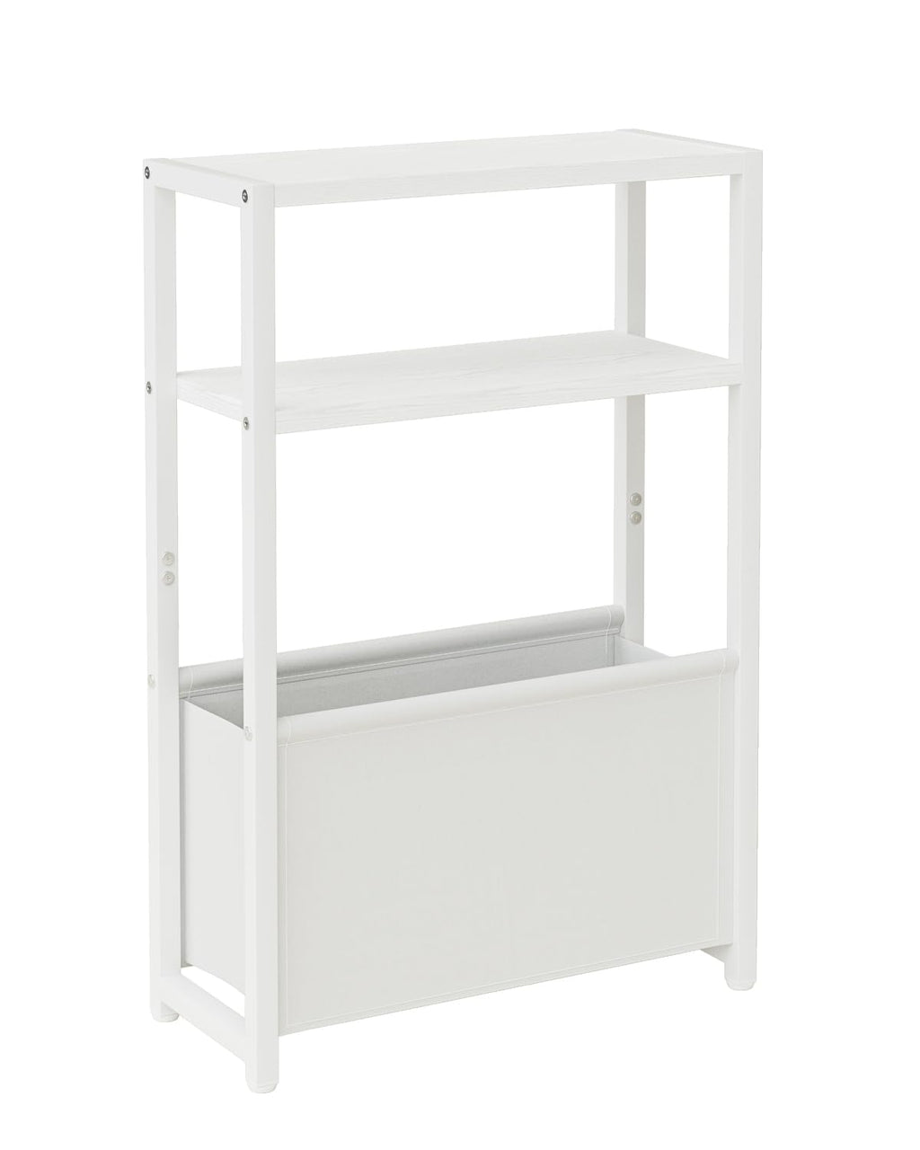 Apetaccat Narrow Side Table, 3-Tier Side Table with Storage Bag, Narrow Nightstand for Small Spaces, Bedside Table for Living Room, Bedroom, White
