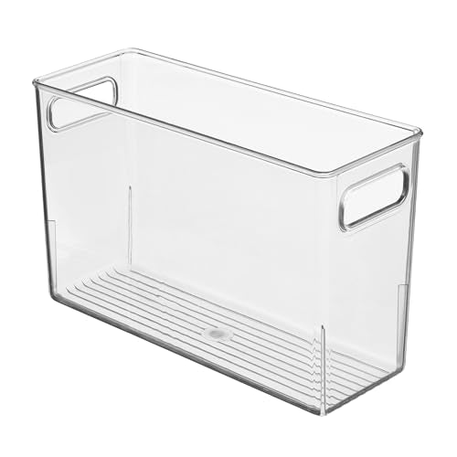 iDesign Tall Plastic Storage Bin with Handles for Fridge or Freezer - Set of 2 - Clear - Made in USA