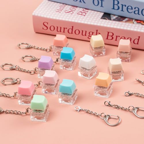 Keyboard Fidget Toys Adults - 12PCS Fidget Clicker Fidgets Keychain Cound Fidget Toy Stress Relief Gifts for Office School Home Classroom
