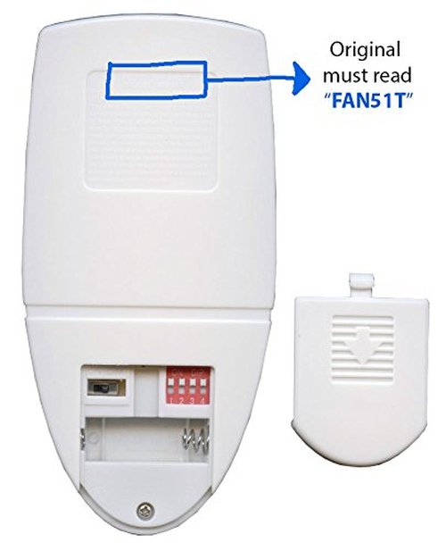 Anderic Replacement for FAN51T Remote with Wall Mount for Hampton Bay Ceiling Fans - (Model: FAN-51T, FCC ID: L3HFAN51T) - Size: Handheld, Preprogrammed, White FAN51TW