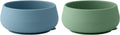 NumNum Suction Bowls - Extra Strong Non-Slip Silicone, BPA-Free, 2-Pack for Baby-Led Weaning | Blue/Green