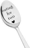 Skiennix Eating For Two Spoon - Perfect Pregnancy Gift for First-Time Moms | Soup & Cereal Spoons