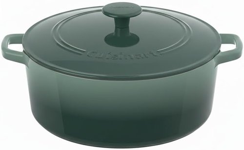 Cuisinart Enameled Cast Iron Round Casserole - 7-Quart in Seafoam Green for Perfect Cooking