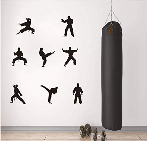 8 Pcs/Set Martial Arts Wall Stickers Removable Kids Room Boys Room Karates Sports Wall Decal(AM172)