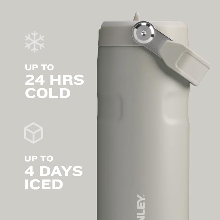 Stanley IceFlow 2.0 Water Bottle - 16 OZ Insulated Stainless Steel | Lightweight, Leak-Resistant & BPA-Free | Ash Color