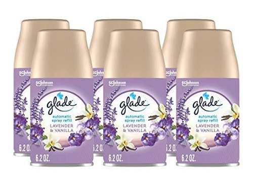 Glade Automatic Spray Refill, Lavender & Vanilla, 6.2 oz, (Pack of 6)