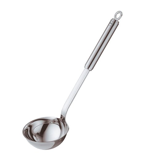 Rösle Stainless Steel Round Handle Ladle with Pouring Rim, 5.4-Ounce