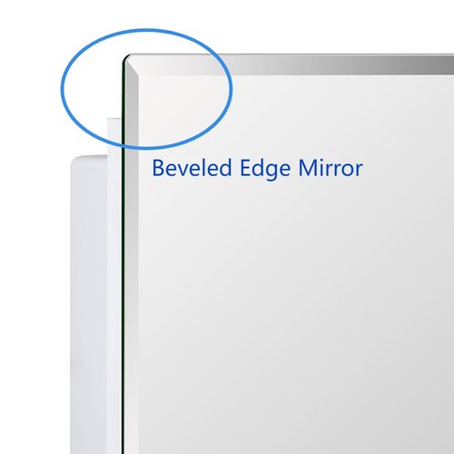 IDYLLOR Plastic Medicine Mirror Cabinet for Bathroom 16 x 26 inch, Surface and Recessed Mount