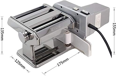 Shule Electric Pasta Maker Machine with Motor Set Stainless Steel Pasta Roller Machine Silver