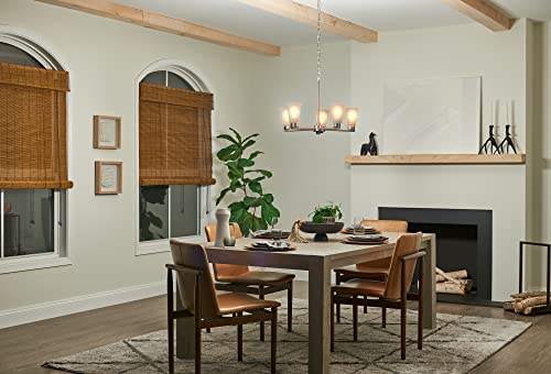 Kichler Stamos 5-Light Chandelier, Modern Ceiling Light Fixture for Living Room, Dining Room, Bedroom, or Foyer, In Brushed Nickel, (24" W x 15")