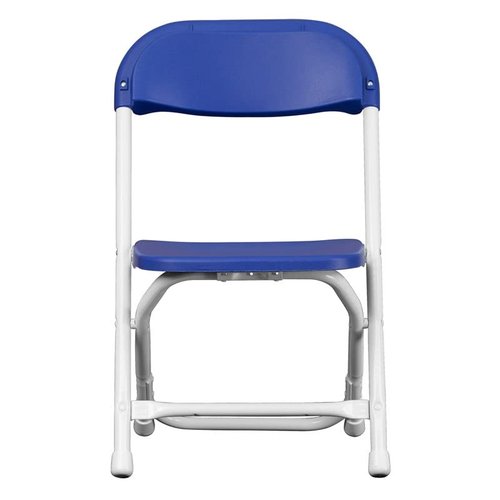 TentandTable Kids Folding Plastic Chair with Metal Frame, Lightweight Stackable Toddler Chairs for Classroom Table Desk Parties Events Weddings and Home Use, Blue Pack of 4 Chairs