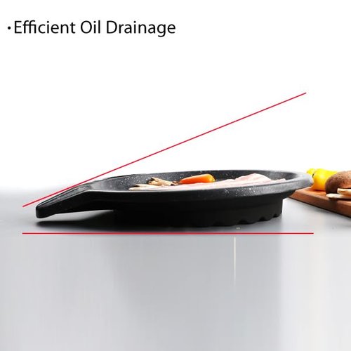 D1KOREA Stovetop Korean BBQ Grill Pan, 15 inch, Cast Aluminum, for indoor outdoor