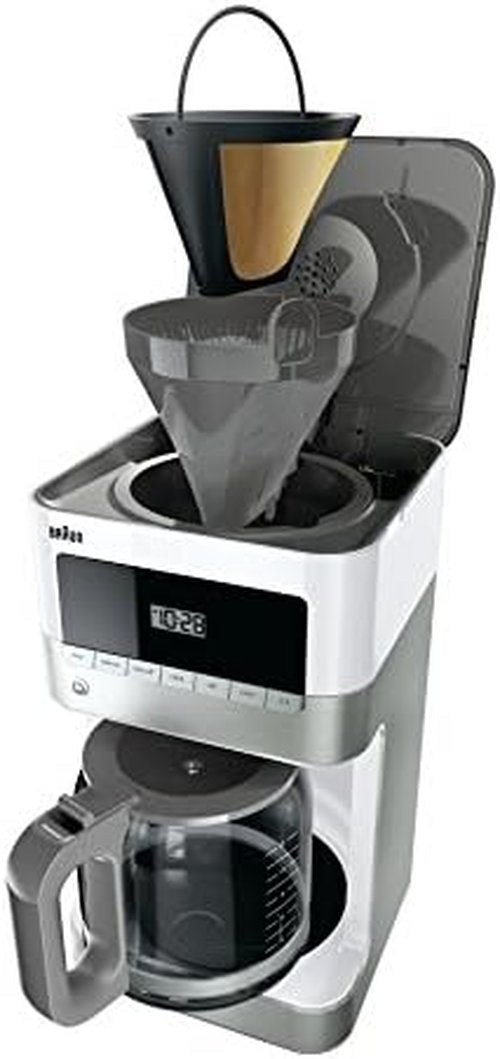 Braun KF6050WH BrewSense Drip Coffee Maker - Sleek White Design for Perfect Brews