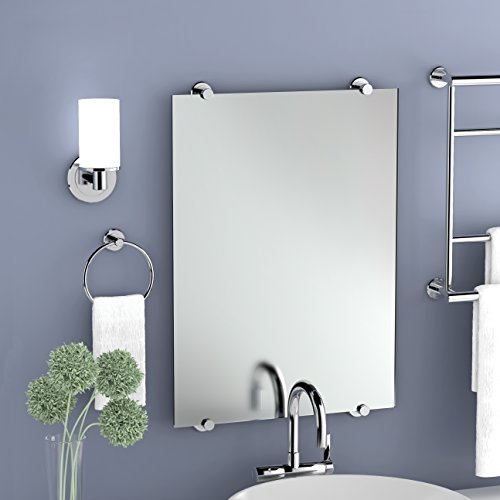 Gatco 1386C Latitude II Minimalist 3X Magnifying Makeup Mirror, Countertop Bathroom Vanity Mirror, 12.5-Inch H, Chrome