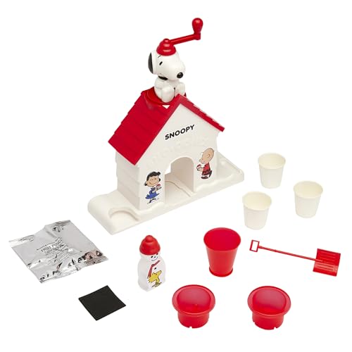 Cra-Z-Art Snoopy SNO-Cone Machine, Snow Cone Shaved Ice Maker Ice Shaver, Snoopy House Shaped Shaved Ice Maker Comes with Fruit Punch Flavor Packet, Ages 6 and Up, White