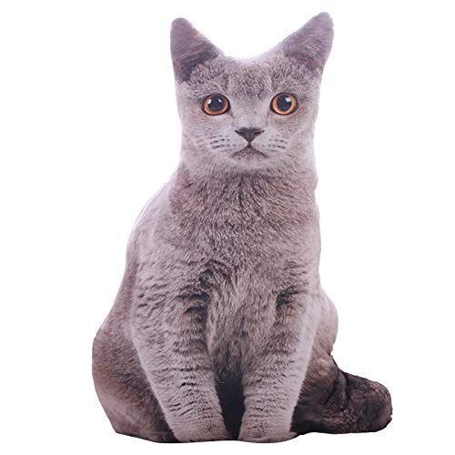 Maomoto 19.6'' Cat Shape Throw Pillow Plushie Cushion Pillow Doll 3D Simulation Cat Plush Stuffed Animal Toy for Kids,Sofa Chair Home Decor